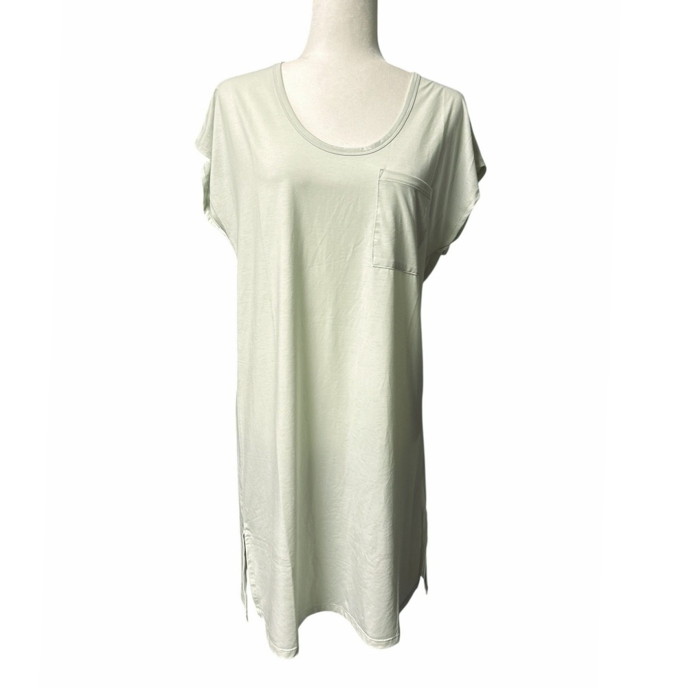 Softies Boyfriend Cap Sleeve Sleep Shirt Dress‎ Sage Green Size Medium